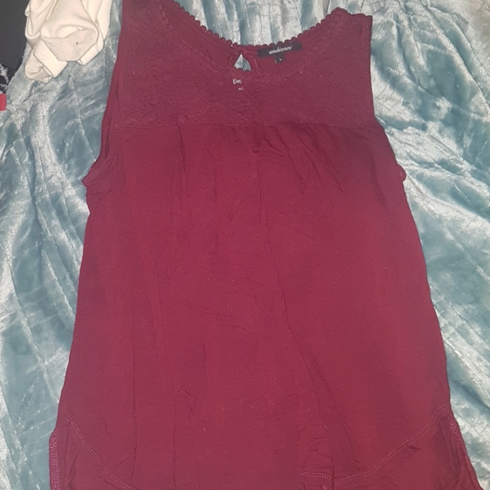 Dark red dress tank top